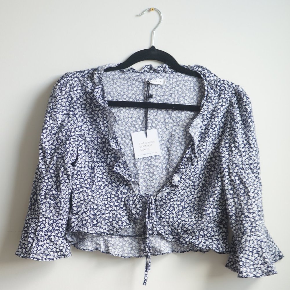 Hello Molly Blue Floral Crop Top